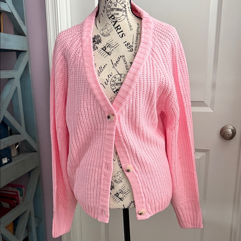 Fashion Brand Company Pink Cardigan Sweater